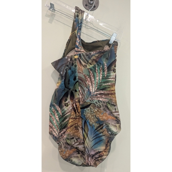 NWT Amoressa By Miraclesuit Cameroon One Shoulder One Piece Swimsuit Size 8 - Picture 8 of 12